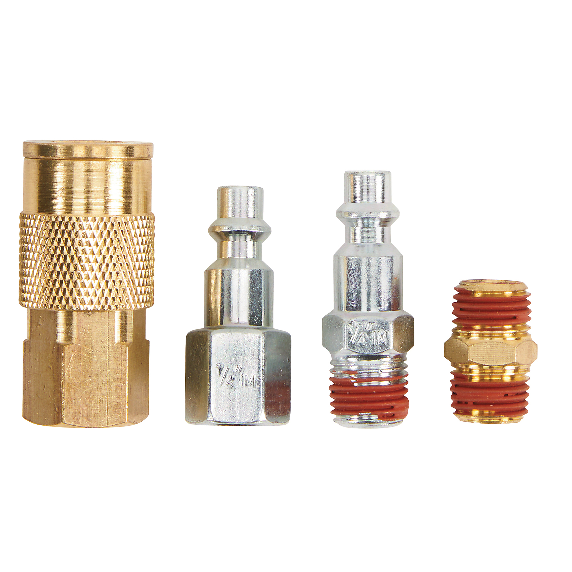 Klutch Plug and Coupler Kit, 1/4in. Industrial NPT, 4-Pc.